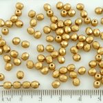 Round Faceted Fire Polished Czech Beads - Matte Bronze Pale Gold - 4mm