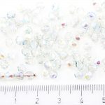 Round Faceted Fire Polished Czech Beads - Crystal Blue Rainbow - 4mm