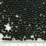 Round Czech Beads - Opaque Jet Black - 3mm