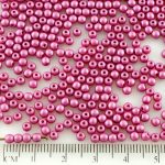 Round Czech Beads - Matte Pearl Purple Cotton Candy - 3mm