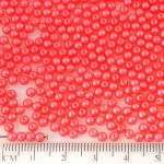 Round Czech Beads - Pearl Shine Rose Pink Red - 3mm