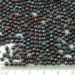 Round Czech Beads - Nebula Purple Black - 3mm