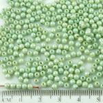 Round Czech Beads - Opaque Green Luster - 3mm
