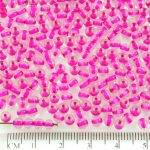 Round Czech Beads - Crystal Pink Lined - 4mm