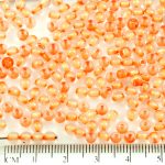 Round Czech Beads - Crystal Orange Lined - 4mm