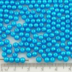 Round Czech Beads - Pearl Shine Azuro Blue - 4mm