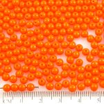 Round Czech Beads - Opaque Orange - 4mm