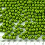 Round Czech Beads - Opaque Olive Green - 4mm