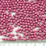 Round Faceted Fire Polished Czech Beads - Wine Red Silk Matte - 3mm
