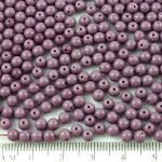Round Czech Beads - Opaque Purple - 4mm