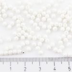 Round Faceted Fire Polished Czech Beads - White Silk Matte - 3mm