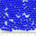 Round Czech Beads - Opaque Blue Dark - 4mm