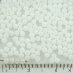 Round Czech Beads - Opal Milky White Moonstone - 4mm
