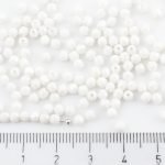 Round Faceted Fire Polished Czech Beads - Chalk White Luster - 3mm