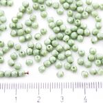 Round Faceted Fire Polished Czech Beads - Italian Green Luster - 3mm