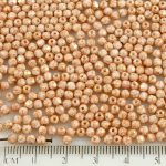 Round Faceted Fire Polished Czech Beads - Picasso Pink Red Opal Terracotta - 3mm