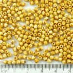 Round Faceted Fire Polished Czech Beads - Picasso Brown White - 3mm
