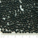 Round Faceted Fire Polished Czech Beads - Matte Black - 3mm