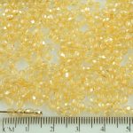 Round Faceted Fire Polished Czech Beads - Crystal Yellow Orange Apricot Luster - 3mm