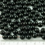 Round Czech Beads - Opaque Jet Black - 6mm