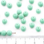 Round Czech Beads - Opaque Turquoise Green - 0.6x0.6x0.6cm