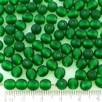 Round Czech Beads - Matte Crystal Christmas Tree Green - 6mm
