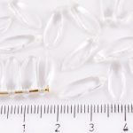 Dagger Leaf Czech Beads - Crystal Clear - 16mm