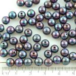 Round Czech Beads - Nebula Purple Opaque - 6mm