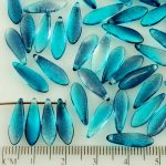 Dagger Leaf Czech Beads - Crystal Blue Wave - 16mm