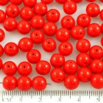 Round Czech Beads - Opaque Red Apple - 8mm