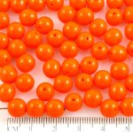 Round Czech Beads - Opaque Orange - 8mm