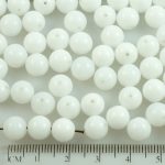 Round Czech Beads - Opaque Alabaster Opal White - 8mm