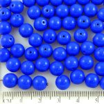 Round Czech Beads - Opaque Blue Dark - 8mm