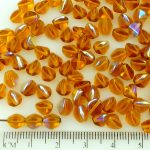 Pinch Czech Beads - Crystal Topaz Yellow Clear AB Half - 7mm