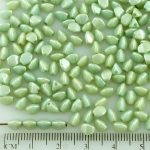 Pinch Czech Beads - Opaque Green Luster - 5mm