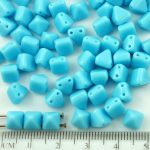 Pyramid Stud Two Hole Czech Beads - Opaque Turquoise Baby Blue - 6mm