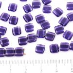 Two Hole Czech Beads - Crystal Purple Dark Tanzanite - 6mm