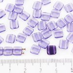 Two Hole Czech Beads - Crystal Purple Dark Indigo - 6mm