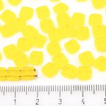 Two Hole Czech Beads - Crystal Yellow Amber Lemon - 6mm