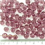 Mushroom Czech Beads - Crystal Amethyst Purple Clear - 6mm