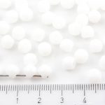 Mushroom Czech Beads - White Alabaster Opal - 6mm