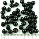 Mushroom Czech Beads - Opaque Jet Black - 6mm