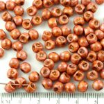 Mushroom Czech Beads - Matte Picasso Brown Red Travertine White Alabaster Opal - 6mm