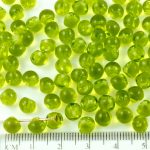 Mushroom Czech Beads - Crystal Olive Olivine Green - 6mm