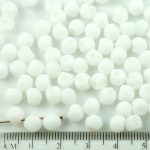 Mushroom Czech Beads - Matte White Alabaster Opal Frosted Sea Glass - 6mm