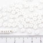 Forget-Me-Not Flower Czech Small Flat Beads - Opaque White Alabaster - 5mm