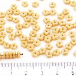 Forget-Me-Not Flower Czech Small Flat Beads - Opaque Beige Brown Ivory - 5mm