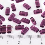 Two Hole Czech Beads - Crystal Amethyst Purple - 8mm
