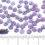 Forget-Me-Not Flower Czech Small Flat Beads - Nebula Purple Crystal Sapphire Blue - 5mm