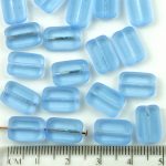 Rectangle Table Cut Flat Czech Beads - Crystal Sapphire Blue Matte - 12mm